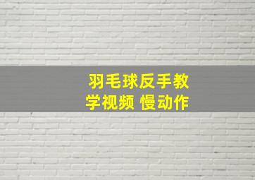 羽毛球反手教学视频 慢动作